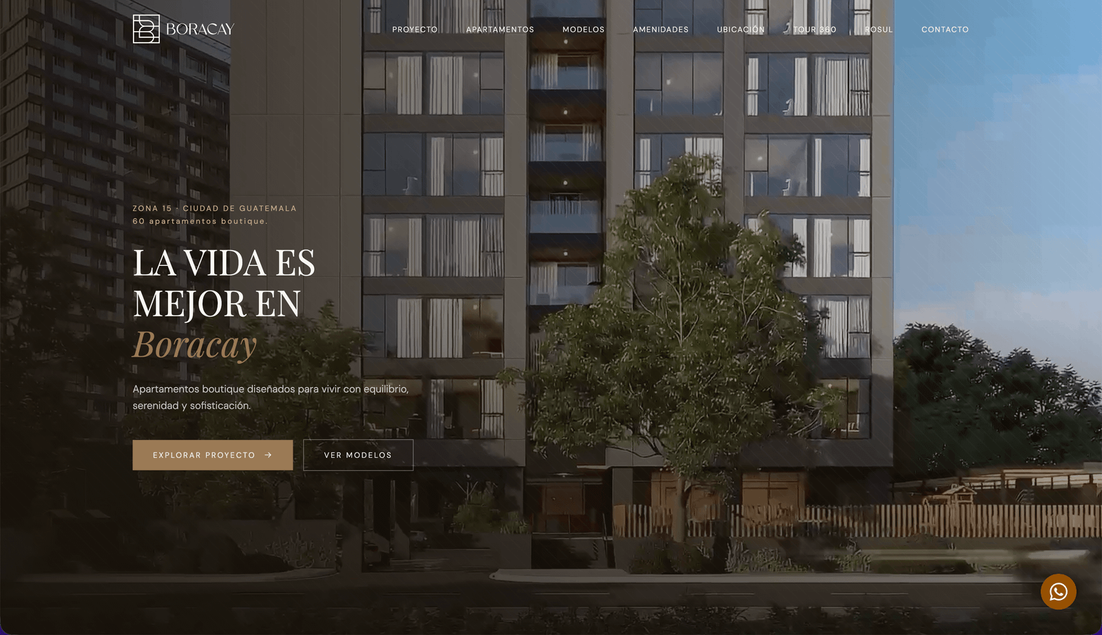 Boracay website hero: boutique apartments in Zona 15, Guatemala City